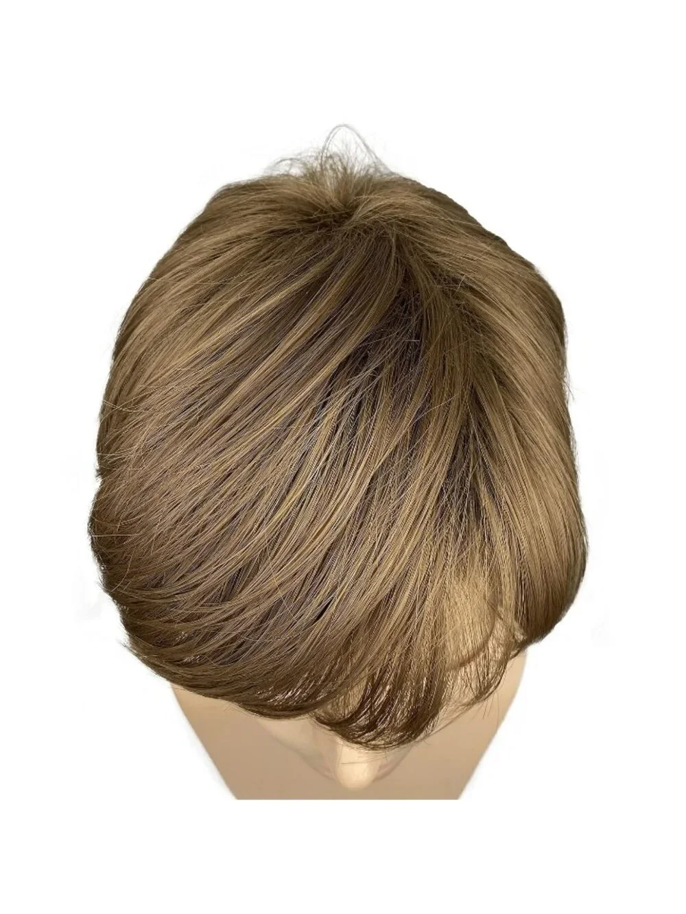 Men's Brown Short Straight Layered Pixie Cut with Shaggy Long Bangs Anime Wig